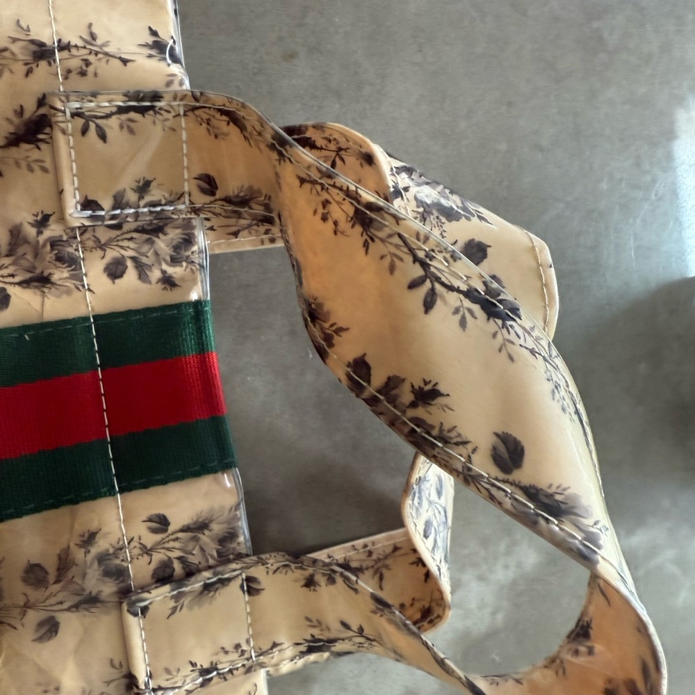 Gucci Beige Floral Transparent Tote commes des garcon collab - Picture 4 of 8